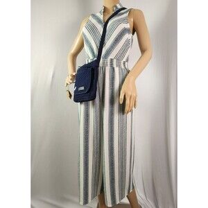 Monteau Women’s Jumpsuit Romper Blue White Sleeveless Small (Romper only)